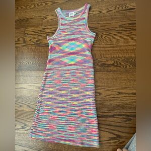 Princess Polly Elish Mini Dress rainbow Racerback  tank top slim knit stretch 6